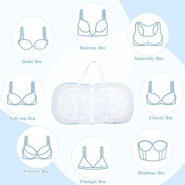 Alt view image 4 of 7 - 2 Pcs Bra Washing Bags for Laundry, Bra Bags for Washing Machine Lingerie Wash Dryer Bag Non-Deform 3D Protective Bracket Case with Handle Zipper for Women Laundry Storage Washing Delicates