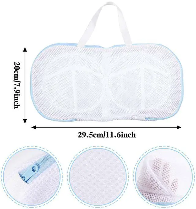 Alt view image 2 of 7 - 2 Pcs Bra Washing Bags for Laundry, Bra Bags for Washing Machine Lingerie Wash Dryer Bag Non-Deform 3D Protective Bracket Case with Handle Zipper for Women Laundry Storage Washing Delicates
