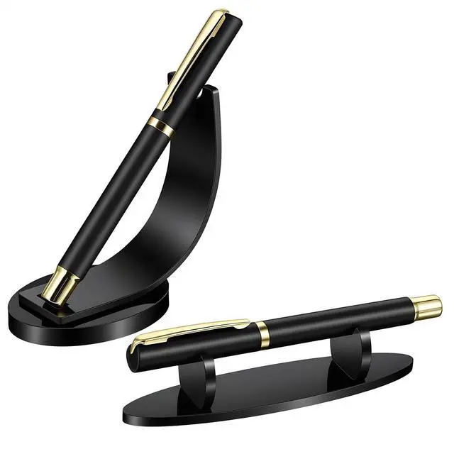 Alt view image 7 of 7 - 2Pcs Acrylic Pen Display Stand, Black Acrylic Single Pen Holder Fountain Pens Holder Paintbrush Drying Rack for Home Office