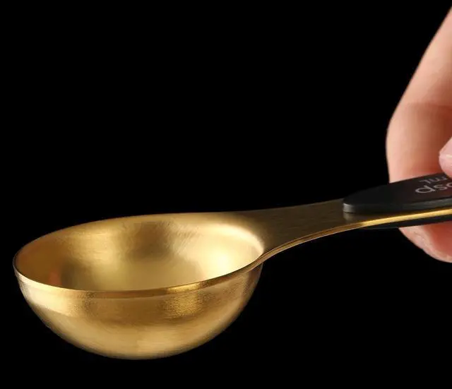 Alt view image 2 of 5 - Gold Magnetic Measuring Spoons Set of 8 Stainless Steel Stackable Dual-Sided Spoons with Leveler, Fits Spice Jars, Baking & Cooking Kitchen Tools
