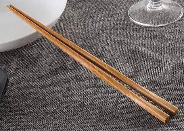 Alt view image 2 of 3 - 3650, 2 Pack of 5-Pair Bamboo Chopsticks Set, Reusable Natural Wooden Chopsticks Twisted Design, Japanese Chinese Korean Style Wood Chop Sticks, Dishwasher Safe, 9 Inches