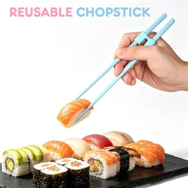 Alt view image 7 of 7 - 8 Pairs Reusable Training Kid Adult Chopsticks and Trainers for Beginners, 9.45 Inch Fiberglass Japanese Training Chopsticks Helpers Set, Reusable, Dishwasher Safe, Non-Slip, Easy to Use Chop sticks