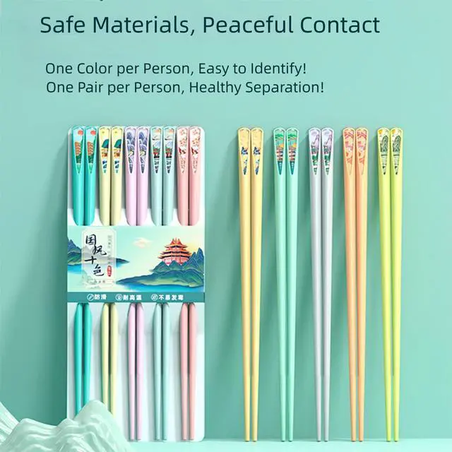 Alt view image 5 of 6 - Reusable Fiberglass Chopsticks, 10 Pairs, Non-Slip, Dishwasher Safe (Round)