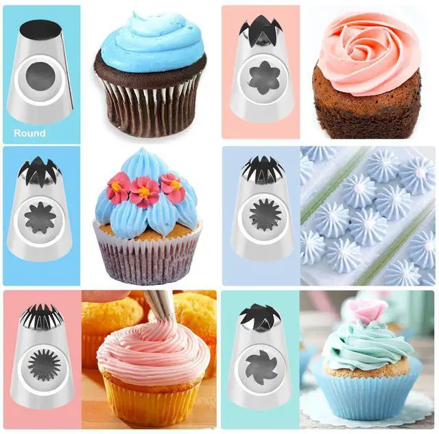 Alt view image 2 of 7 - 12PCS Large Piping Tips Set with Pastry Bag, Cake Decorating Tips for Cookie Cupcake Cake