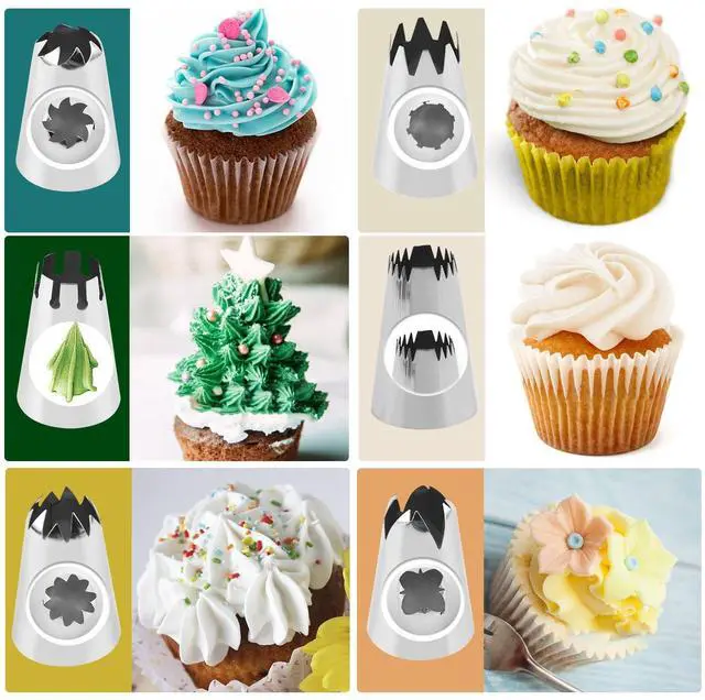 Alt view image 3 of 7 - 12PCS Large Piping Tips Set with Pastry Bag, Cake Decorating Tips for Cookie Cupcake Cake