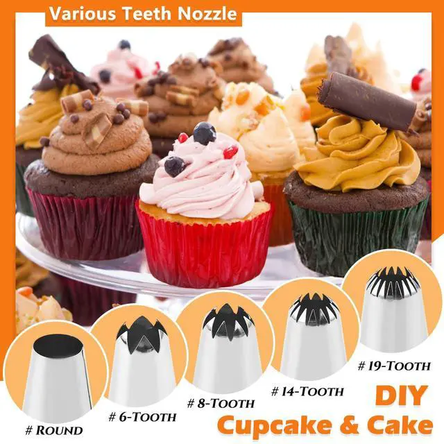 Alt view image 7 of 7 - 12PCS Large Piping Tips Set with Pastry Bag, Cake Decorating Tips for Cookie Cupcake Cake