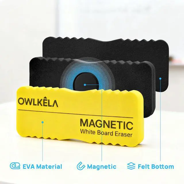Alt view image 3 of 7 - Jumbo 4 Pcs Magnetic Dry Erase Erasers, Whiteboard Erasers for School, Office, Home, Classroom, 4 Color