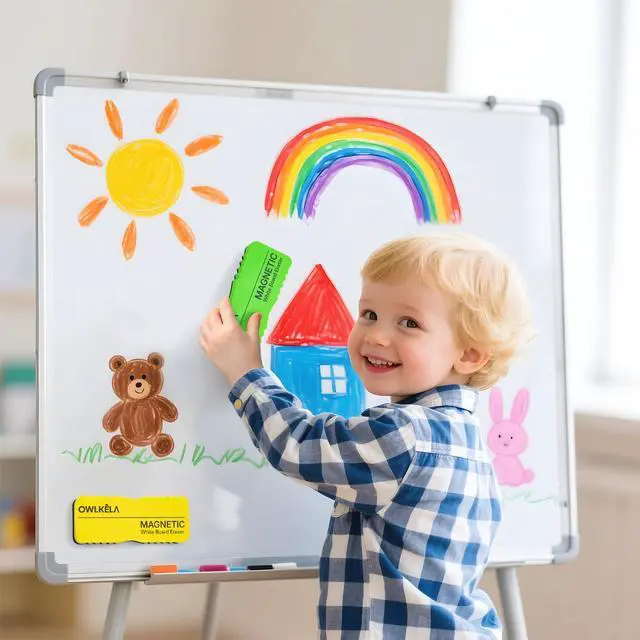 Alt view image 5 of 7 - Jumbo 4 Pcs Magnetic Dry Erase Erasers, Whiteboard Erasers for School, Office, Home, Classroom, 4 Color