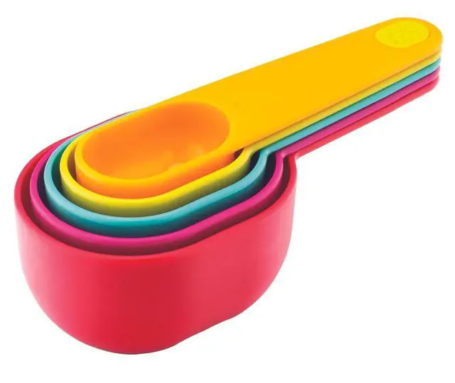 Alt view image 2 of 2 - Measuring Cups Set, Plastic, Assorted Colors, Baking, Cooking, Measure, Cakes, Cookies, Pies, 5 pc