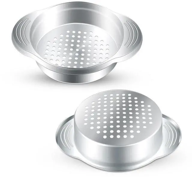 Main image of 2 Pcs Stainless Steel Can Strainer - Tuna Press, Food Sieve, Oil Drainer Remover, Metal Lid Canning Colander, Filter for Canned Vegetables and Beans - Kitchen Supplies
