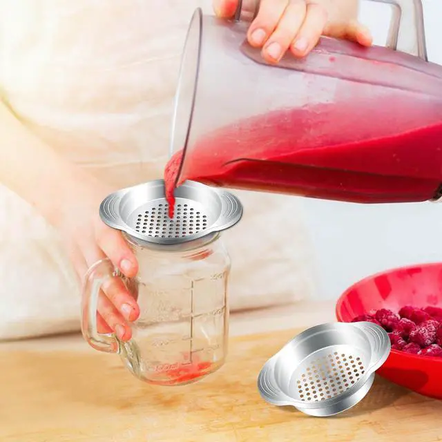 Alt view image 5 of 7 - 2 Pcs Stainless Steel Can Strainer - Tuna Press, Food Sieve, Oil Drainer Remover, Metal Lid Canning Colander, Filter for Canned Vegetables and Beans - Kitchen Supplies