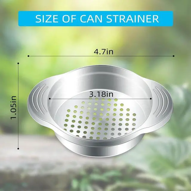 Alt view image 6 of 7 - 2 Pcs Stainless Steel Can Strainer - Tuna Press, Food Sieve, Oil Drainer Remover, Metal Lid Canning Colander, Filter for Canned Vegetables and Beans - Kitchen Supplies