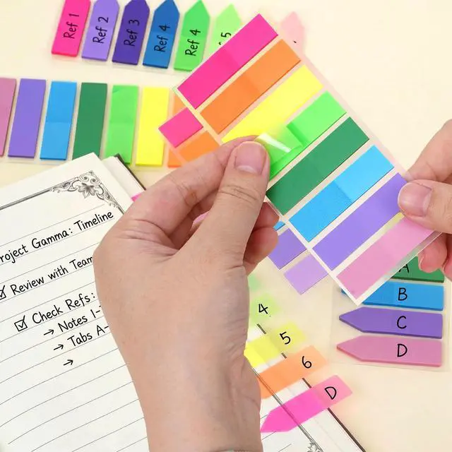 Alt view image 6 of 7 - 2000Pcs Page Markers Bright Sticky Tabs Translucent Arrow Flags Sticky Notes Flags Fluorescent Index Stickers for Textbooks Studying Work Organization
