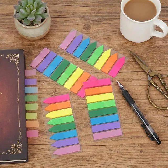 Alt view image 7 of 7 - 2000Pcs Page Markers Bright Sticky Tabs Translucent Arrow Flags Sticky Notes Flags Fluorescent Index Stickers for Textbooks Studying Work Organization