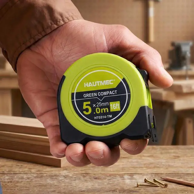 Alt view image 2 of 7 - Tape Measure 25ft with Fractions 1/8 Dual Scale Metric & Imperial Measuring Tape Retractable Compact Economical for Home DIY Renovations Crafting Quick Fixes HT0325