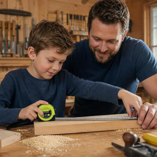Alt view image 6 of 7 - Tape Measure 25ft with Fractions 1/8 Dual Scale Metric & Imperial Measuring Tape Retractable Compact Economical for Home DIY Renovations Crafting Quick Fixes HT0325