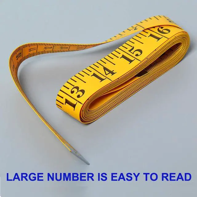 Alt view image 2 of 5 - 120 Inches/300cm Soft Tape Measure, Pocket Measuring Tape for Sewing Tailor Cloth Body Measurement, Yellow 2-Pack