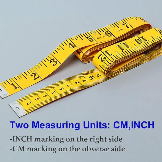 Alt view image 3 of 5 - 120 Inches/300cm Soft Tape Measure, Pocket Measuring Tape for Sewing Tailor Cloth Body Measurement, Yellow 2-Pack