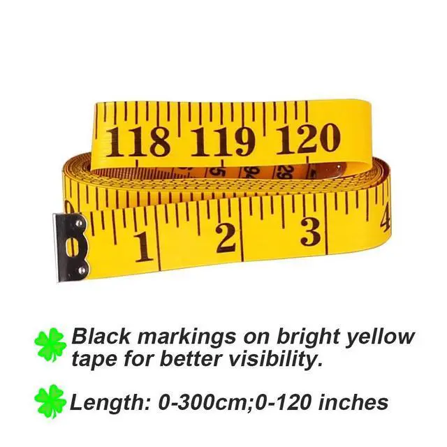 Alt view image 5 of 5 - 120 Inches/300cm Soft Tape Measure, Pocket Measuring Tape for Sewing Tailor Cloth Body Measurement, Yellow 2-Pack