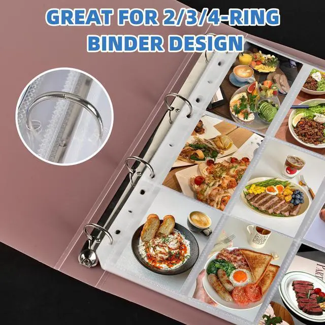 Alt view image 3 of 7 - 9 Pocket Card Sleeves, Holds 900 Cards, Trading Card Binder Sleeves, 3 Ring 9 Pocket Pages for Sports Cards, Coupons, Game Cards, 50 Pack