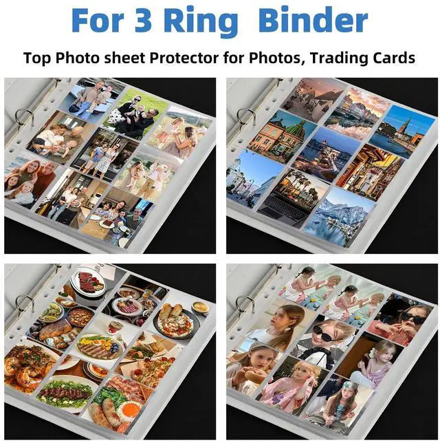 Alt view image 6 of 7 - 9 Pocket Card Sleeves, Holds 900 Cards, Trading Card Binder Sleeves, 3 Ring 9 Pocket Pages for Sports Cards, Coupons, Game Cards, 50 Pack