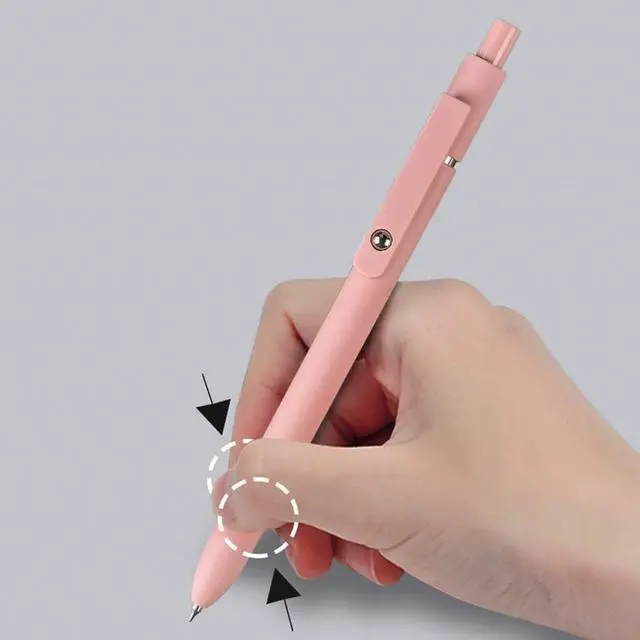 Alt view image 5 of 6 - 5 Pack Black Gel Pens - Quick Dry Ink, 0.5mm Fine Point Retractable Roller Ball, Cute Aesthetic for School, Office, Home, Diary, Gift (Style1)