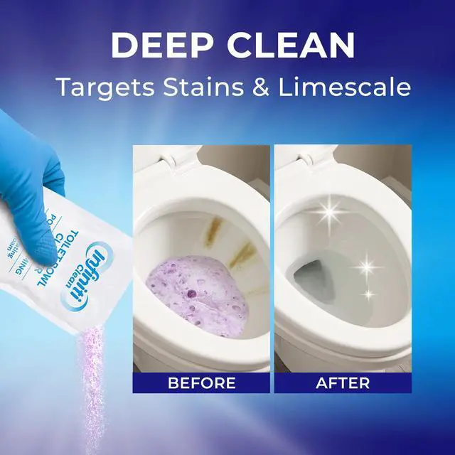 Alt view image 3 of 7 - Foaming Toilet Bowl Cleaner 10.5oz Auto-Activating Purple Foam, Removes Limescale & Odors, Lavender Scent, 3 Sachets