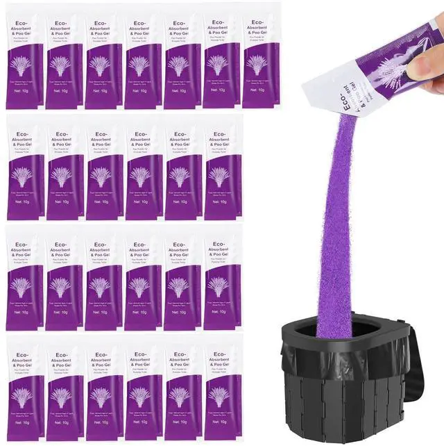 Main image of Poo Gel for Portable Toilet, Poo Gel for Camping Toilet, Poo Deodorizing Treatment Portable for car Camping Camping Toilet Bags (25Pack Lavender)