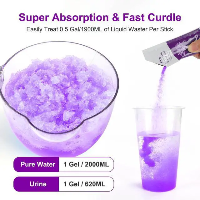 Alt view image 2 of 7 - Poo Gel for Portable Toilet, Poo Gel for Camping Toilet, Poo Deodorizing Treatment Portable for car Camping Camping Toilet Bags (25Pack Lavender)