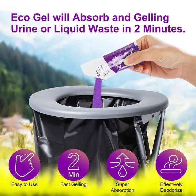 Alt view image 4 of 7 - Poo Gel for Portable Toilet, Poo Gel for Camping Toilet, Poo Deodorizing Treatment Portable for car Camping Camping Toilet Bags (25Pack Lavender)