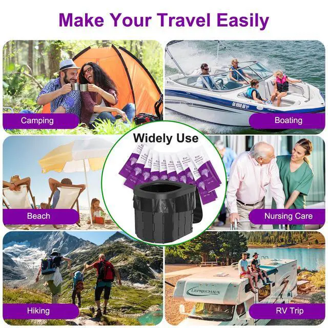 Alt view image 7 of 7 - Poo Gel for Portable Toilet, Poo Gel for Camping Toilet, Poo Deodorizing Treatment Portable for car Camping Camping Toilet Bags (25Pack Lavender)
