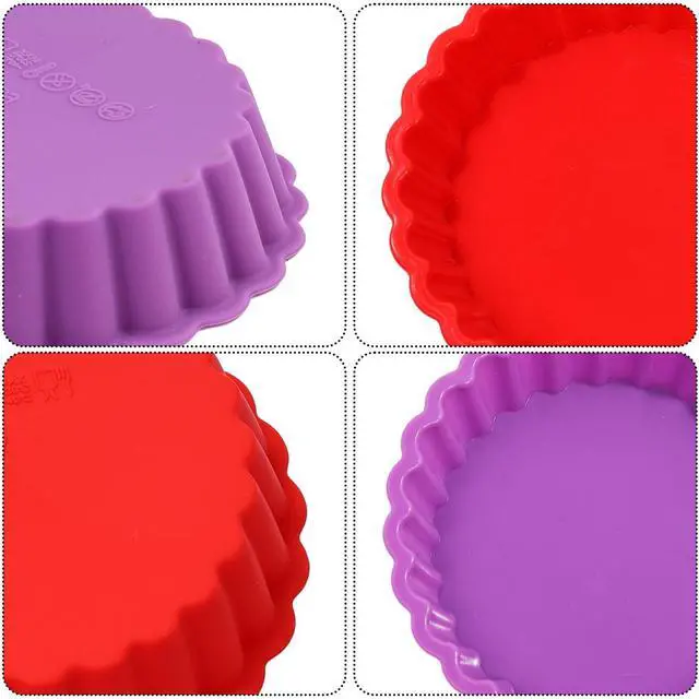 Alt view image 6 of 7 - Silicone Quiche Pan, Mini Pie Pan Non-stick Round Silicone Tart and Pie Molds 10 Packs
