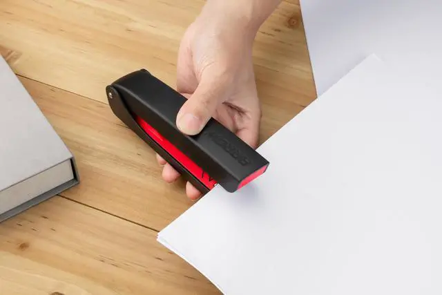 Alt view image 3 of 3 - Stapler with Staples, 25-Sheets Capacity Office Stapler with Anti-Slip Base, Built-in Staple Storage, Full Strip, for Office Home School Use