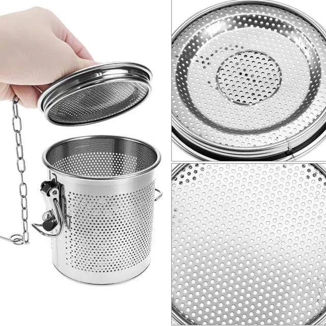 Alt view image 6 of 7 - Stainless Steel Seasoning Filter Basket 10x10cm Mesh Spice Infuser for Soup Pot, Stew, Broth