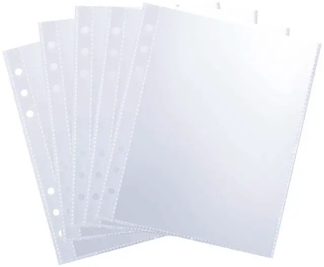 Main image of 50 Pack 50 Pocket 5x7Clear Page Protectors for A5 Binder 6 Ring Top Loading Paper Protector Sheets Binder Sleeves for Cards,Photocards,Postcards,Pictures,Stickers,and Cash Organizer(50)