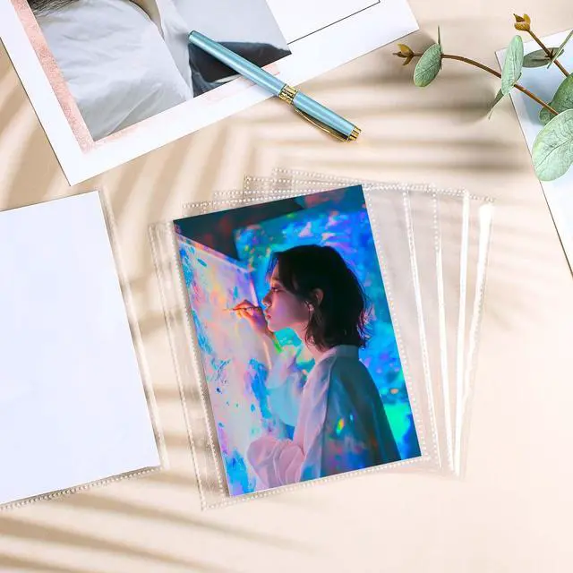 Alt view image 5 of 7 - 50 Pack 50 Pocket 5x7Clear Page Protectors for A5 Binder 6 Ring Top Loading Paper Protector Sheets Binder Sleeves for Cards,Photocards,Postcards,Pictures,Stickers,and Cash Organizer(50)
