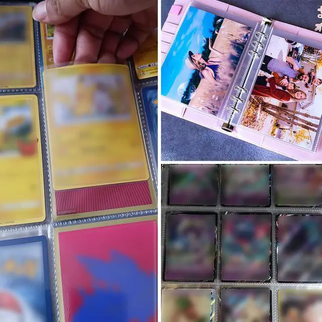 Alt view image 7 of 7 - Photocard Sleeves 50 Pack 400 Pockets 6 Ring A5 Binder Sleeves 2.5x3.5 Inch Double-Sided 4 Pocket Page Protector for Game Cards, Photos, Postcards