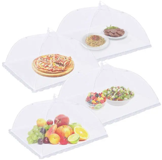 Main image of 4 Pack Mesh Food Covers 17 inch, Large and Tall Food Covers, Pop-Up Mesh Food Covers Tent Umbrella for BBQs, Outdoors, Screen Tents, Parties Picnics, Fruit Cover