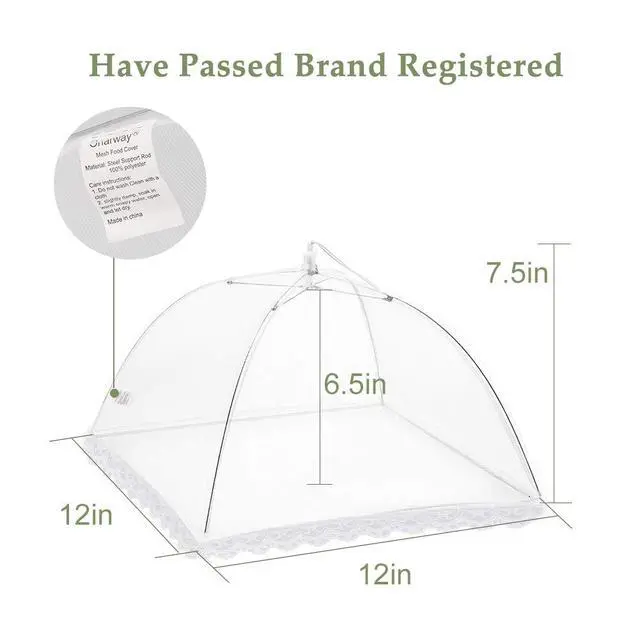 Alt view image 2 of 7 - 3 Pack Food Covers 12 Inch Pop-Up Encrypted Mesh Plate Serving Tents, Fine Net Screen Umbrella for Outdoors, Parties, Picnics, BBQs, Reusable and Collapsible