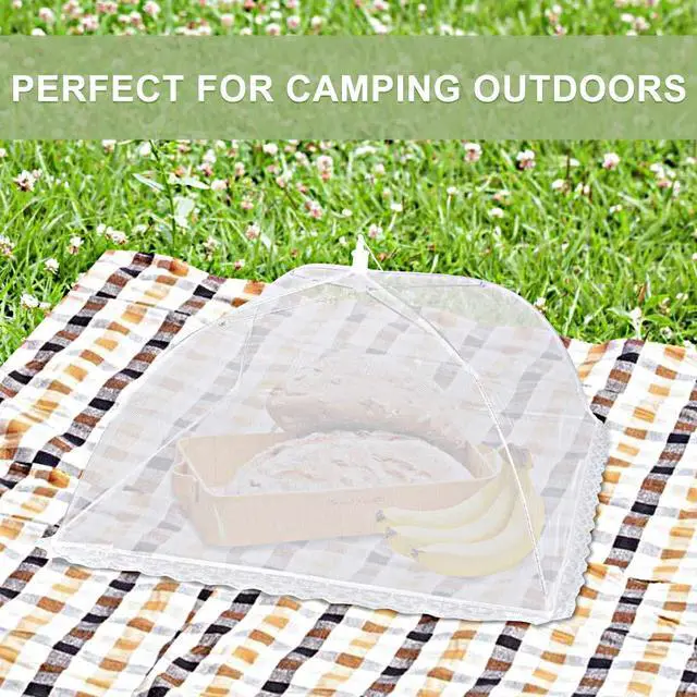 Alt view image 6 of 7 - 3 Pack Food Covers 12 Inch Pop-Up Encrypted Mesh Plate Serving Tents, Fine Net Screen Umbrella for Outdoors, Parties, Picnics, BBQs, Reusable and Collapsible