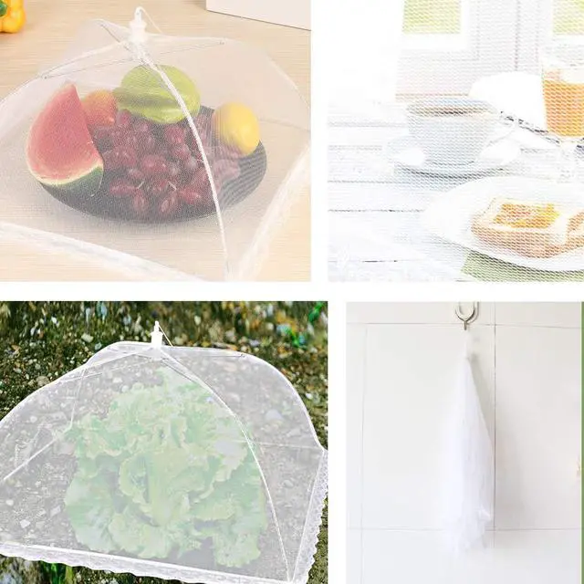 Alt view image 7 of 7 - 3 Pack Food Covers 12 Inch Pop-Up Encrypted Mesh Plate Serving Tents, Fine Net Screen Umbrella for Outdoors, Parties, Picnics, BBQs, Reusable and Collapsible