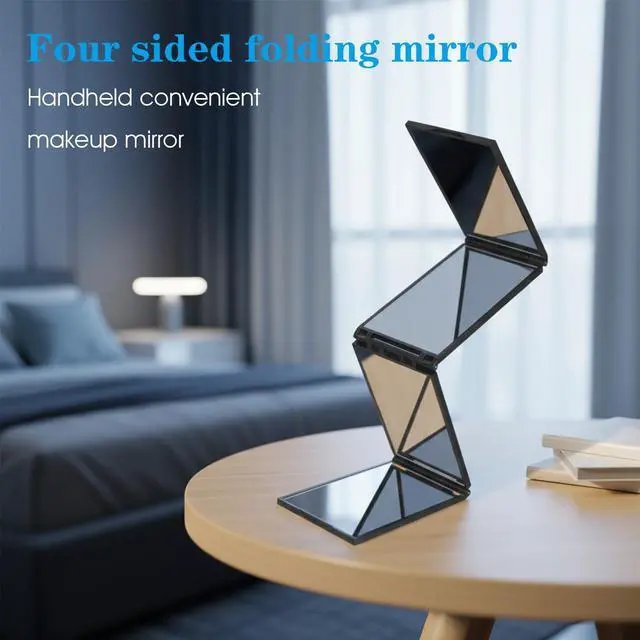 Alt view image 3 of 7 - 360 Degree Self Cut Mirror Foldable Makeup Mirror Handheld Desktop DIY Haircut Tool Styling Grooming for Men 4 Way Mirrors 360 Mirrors for Women for Braiding