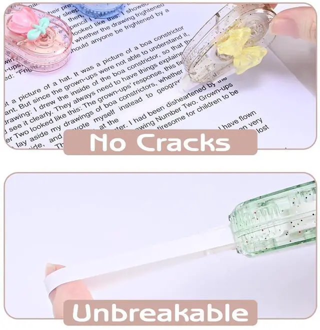 Alt view image 5 of 7 - 6P Aesthetic Correction Tape, White Smooth Pull Out, Butterfly Knot