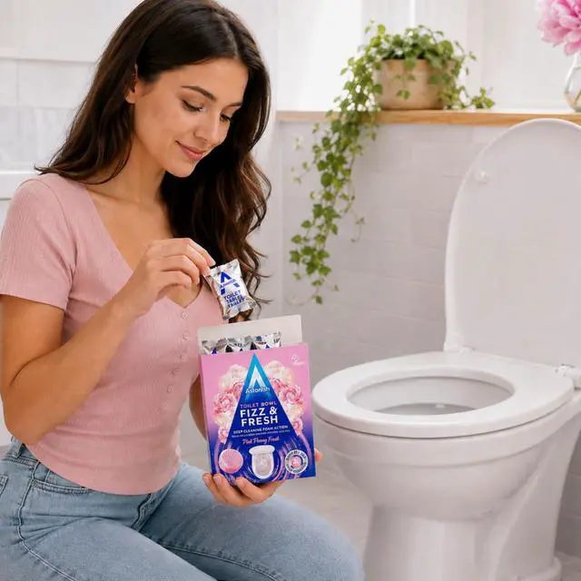 Alt view image 3 of 6 - Toilet Bowl Cleaner Tablets, 8 Count Fizzing Drop In Tabs Remove Limescale, Calcium & Rust No Scrub Foaming Action, Vegan & Cruelty Free, Fresh Peony Scent