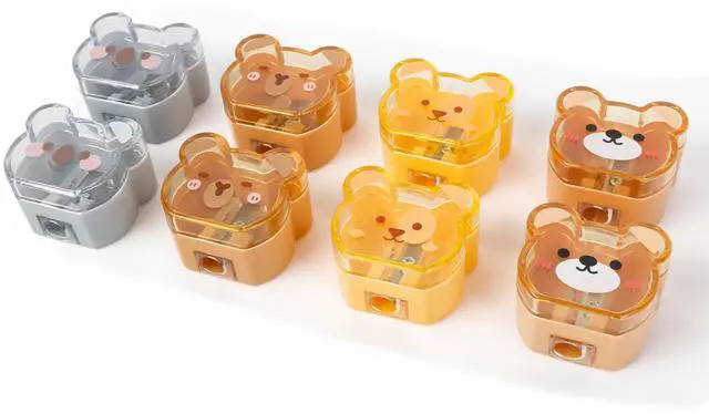 Main image of Cute Pencil Sharpener Manual, Animal Design, Single Hole, 8 Pack