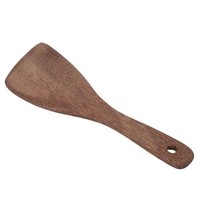 Alt view image 6 of 7 - Wooden Spatula, Bevel Kitchen Cooking Tool Shovel with Heat Protection Handle for Frying Pan Fried Rice and Baking 22cm