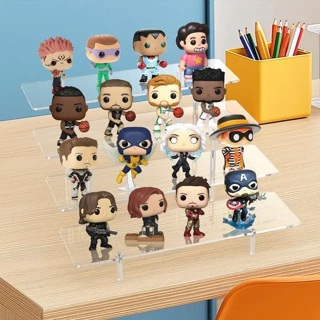 Alt view image 6 of 6 - Acrylic Display Riser Stand Shelf Clear 4 Tier Cupcake Stand Perfume Display Holder Figures Desktop Decoration and Organizer Showcase Toys Retail Display Rack Candy Dessert Buffet