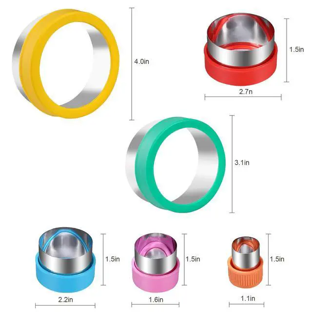 Alt view image 2 of 7 - Round Cookie Biscuit Cutter Set, 6 Graduated Circle Pastry Cutters, Stainless Steel Cookie And Dough Cutters for Donut and Scone, Circle Cutter Cake Ring Molds