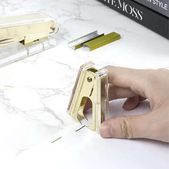 Alt view image 3 of 7 - Clear Staple Remover Pure Gold Stapler Remover Cute Yellow Puller Removers Tool for Home Office School Desk Accessories Gift (Yellow Gold)