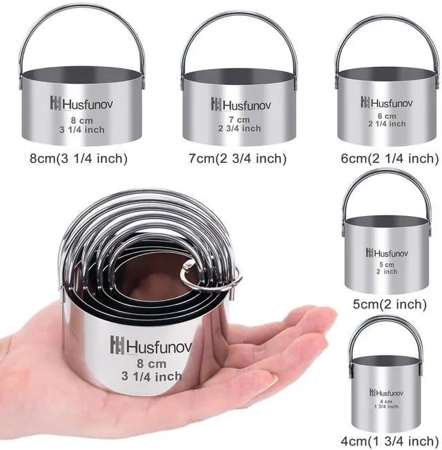Alt view image 2 of 6 - Biscuit Cutter Set, Round Cookie Cutters with Handle